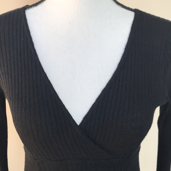 AEO Soft & Sexy Ribbed Knit Long Sleeve V-Neck Sweater Dress - Picture 11 of 14